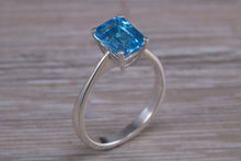 Load image into Gallery viewer, Swiss Blue Topaz set White Gold Ring