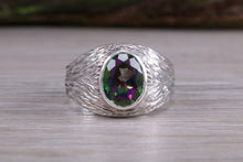 Load image into Gallery viewer, Silver Ring set with Natural Mystic Topaz. November birthstone,Sagittarius Zodiac Gemstone.Perfect birthday or Anniversary Gift.