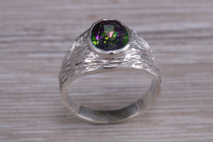 Silver Ring set with Natural Mystic Topaz. November birthstone,Sagittarius Zodiac Gemstone.Perfect birthday or Anniversary Gift.