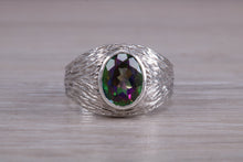 Load image into Gallery viewer, Silver Ring set with Natural Mystic Topaz. November birthstone,Sagittarius Zodiac Gemstone.Perfect birthday or Anniversary Gift.