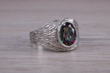 Load image into Gallery viewer, Silver Ring set with Natural Mystic Topaz. November birthstone,Sagittarius Zodiac Gemstone.Perfect birthday or Anniversary Gift.