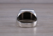 Load image into Gallery viewer, Large Chunky Natural Black Onyx set Ring