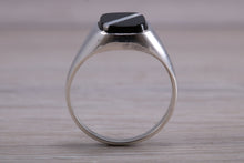 Load image into Gallery viewer, Natural Black Onyx and Mother of Pearl set Signet Ring