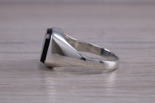 Load image into Gallery viewer, Natural Black Onyx and Mother of Pearl set Signet Ring