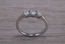 Load image into Gallery viewer, Traditional Diamond set Trilogy Ring in 18ct Yellow Gold or Platinum