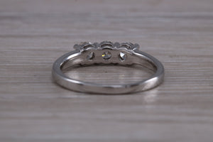 Traditional Diamond set Trilogy Ring in 18ct Yellow Gold or Platinum