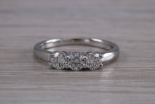 Load image into Gallery viewer, Traditional Diamond set Trilogy Ring in 18ct Yellow Gold or Platinum