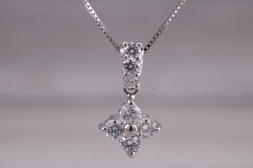 Elegant yet simple Diamond set pendant in 18ct white gold with 18 inch chain, perfect gift for any occasion