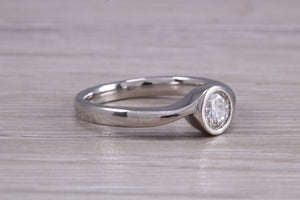 Rub Over Certified Diamond set Twist Shank Solitaire