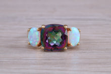 Load image into Gallery viewer, Mystic Topaz And Opal set Yellow Gold Ring