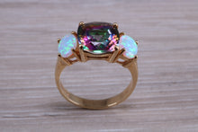 Load image into Gallery viewer, Mystic Topaz And Opal set Yellow Gold Ring