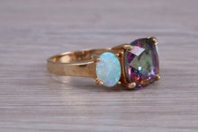 Load image into Gallery viewer, Mystic Topaz And Opal set Yellow Gold Ring