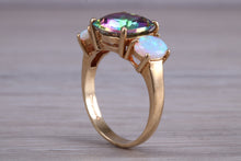Load image into Gallery viewer, Mystic Topaz And Opal set Yellow Gold Ring