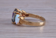 Load image into Gallery viewer, Mystic Topaz And Opal set Yellow Gold Ring