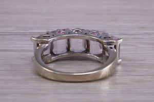Five stone Morganite set White Gold Ring