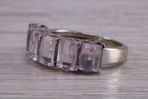 Five stone Morganite set White Gold Ring