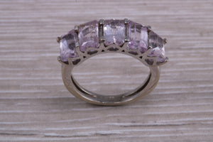 Five stone Morganite set White Gold Ring