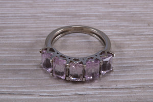 Five stone Morganite set White Gold Ring
