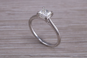 One carat Square Princess cut Moissanite Diamond Solitaire