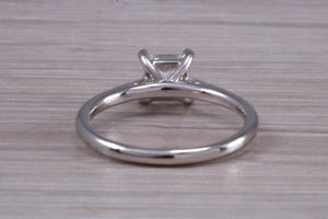 One carat Square Princess cut Moissanite Diamond Solitaire