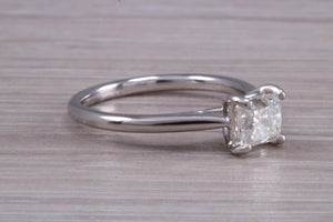 One carat Square Princess cut Moissanite Diamond Solitaire