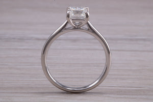 One carat Square Princess cut Moissanite Diamond Solitaire