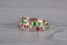 Load image into Gallery viewer, Multi Gemstone set Yellow Gold Ring