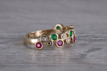 Load image into Gallery viewer, Multi Gemstone set Yellow Gold Ring