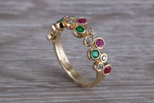 Load image into Gallery viewer, Multi Gemstone set Yellow Gold Ring