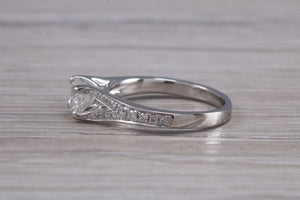Split Shoulder Diamond set Platinum Engagement ring