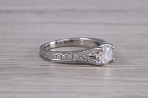 Split Shoulder Diamond set Platinum Engagement ring