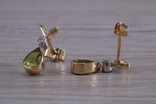 Load image into Gallery viewer, Peridot and Diamond set Earrings, Necklace and Bracelet in Yellow Gold
