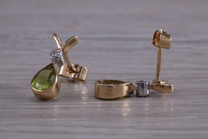 Peridot and Diamond set Earrings, Necklace and Bracelet in Yellow Gold