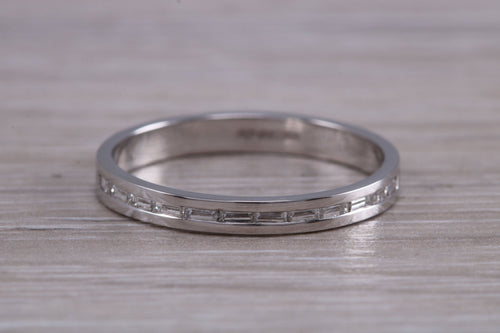 Half Circle set Baguette cut Diamond Eternity Ring