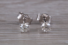 Load image into Gallery viewer, Half carat Diamond Solitaire set 18ct White Gold Stud Earrings