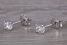 Load image into Gallery viewer, Half carat Diamond Solitaire set 18ct White Gold Stud Earrings