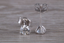 Load image into Gallery viewer, Half carat Diamond Solitaire set 18ct White Gold Stud Earrings