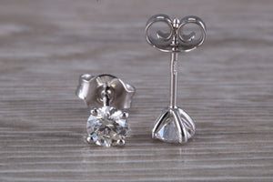 Half carat Diamond Solitaire set 18ct White Gold Stud Earrings