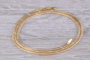 Flat Diamond cut 18ct Yellow Gold Chain, Solid and Weighty Feel