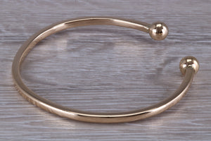 Round Profile Torque Bangle, Made from Solid Yellow Gold