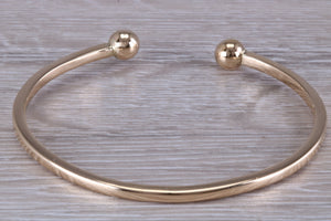 Round Profile Torque Bangle, Made from Solid Yellow Gold