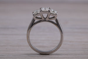 One carat Princess cut Diamond Trilogy Ring