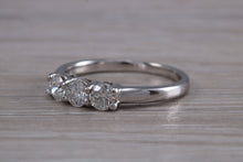 Load image into Gallery viewer, Traditional Diamond set Trilogy Ring in 18ct Yellow Gold or Platinum
