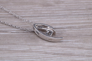 Diamond set 18ct White Gold Solitaire Necklace