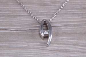 Diamond set 18ct White Gold Solitaire Necklace