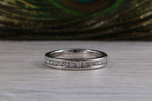 Half carat Round cut Diamonds Chanel set Ring, Available in your Choice of Precious Metals
