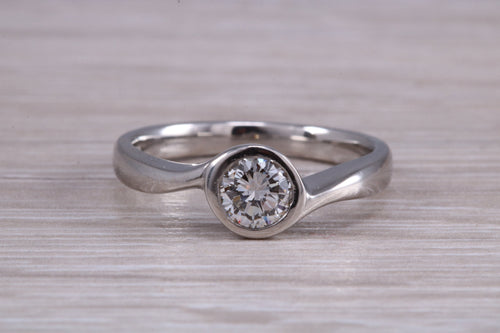 Rub Over Certified Diamond set Twist Shank Solitaire