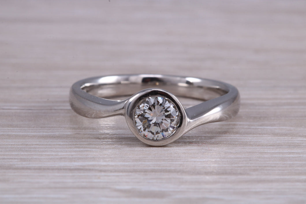 Rub Over Certified Diamond set Twist Shank Solitaire