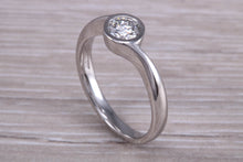 Load image into Gallery viewer, Rub Over Certified Diamond set Twist Shank Solitaire
