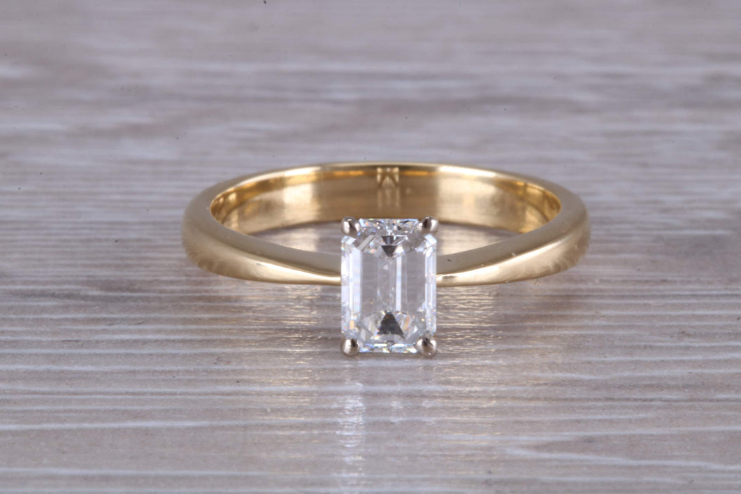 Classic Emerald cut Certified Diamond Solitaire